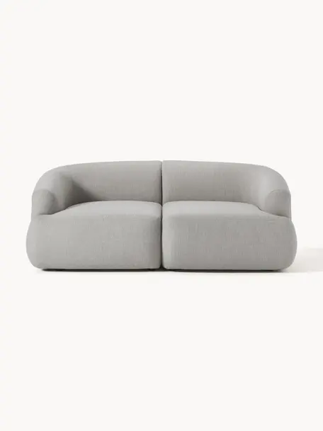 Modulares Sofa Sofia (2-Sitzer), Bezug: 100 % Polypropylen Der ho, Gestell: Fichtenholz, Spanplatte, , Füße: Kunststoff, Webstoff Grau, B 186 x T 103 cm