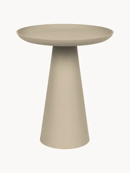 Kovový pomocný stolík Ringar, Hliník ošetrený práškovým náterom, Svetlobéžová, Ø 40 x V 46 cm