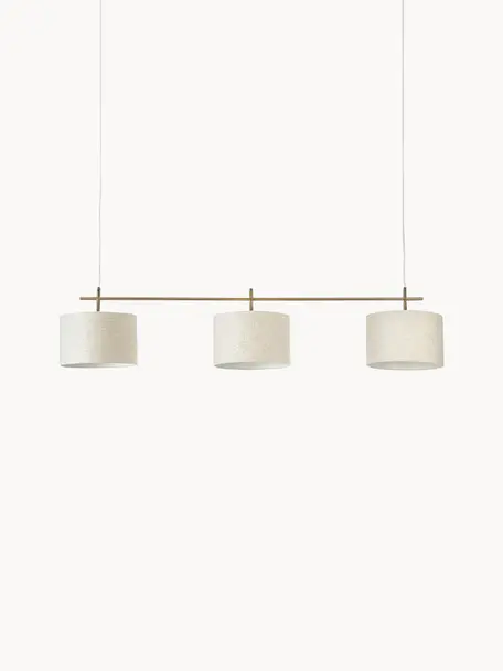 Grote hanglamp Liara, Frame: geborsteld metaal, Baldakijn: geborsteld metaal, Beige, messingkleurig, B 140 x H 90 cm