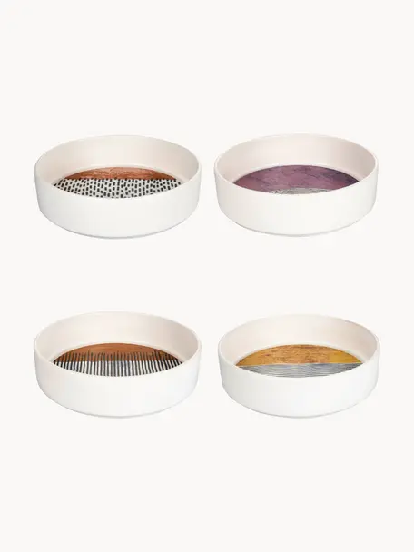 Set 4 piatti fondi dal design multicolore Switch, Ceramica, Grigio chiaro, nero, multicolore, Ø 21 cm