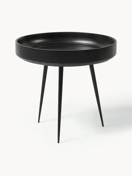 Table d'appoint ronde en manguier Bowl, Manguier laqué, noir, Ø 40 x haut. 38 cm