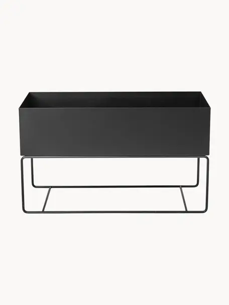 Osłonka na doniczkę Plant Box, Stal malowana proszkowo, Czarny, S 77 x W 45 cm