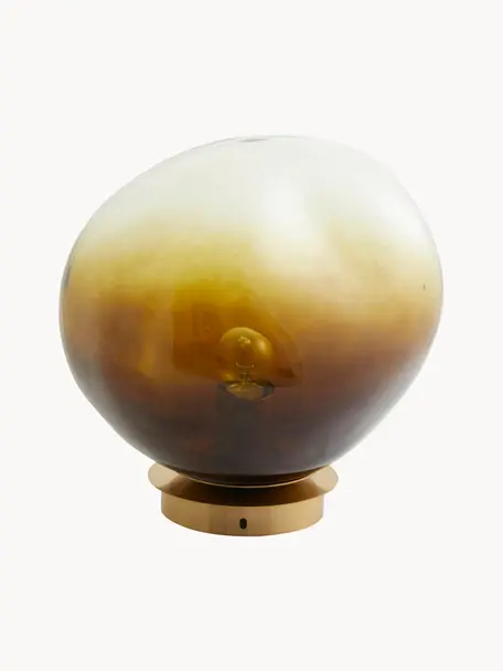 Mondgeblazen plafondlamp Edfu met kleurverloop, Lampenkap: glas, Bruintinten, transparant, Ø 28 x H 28 cm