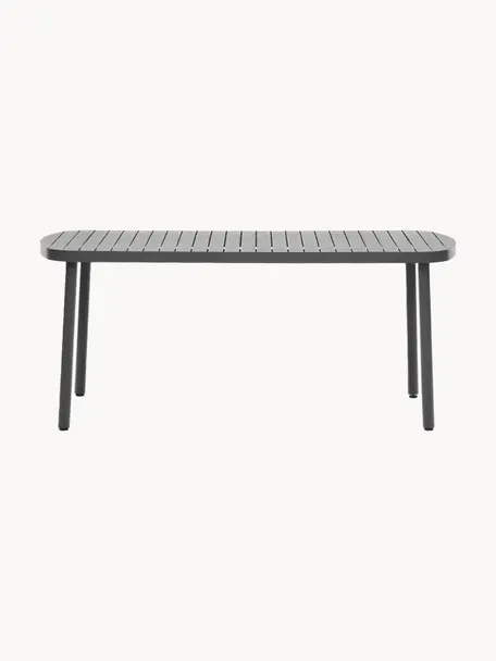 Tavolo da giardino in metallo Joncols, Alluminio verniciato a polvere, Antracite, Larg. 180 x Prof. 90 cm