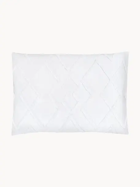 Taies d'oreiller en percale de coton Faith, 2 pièces, Blanc, Ch. larg. 50 x long. 70 cm