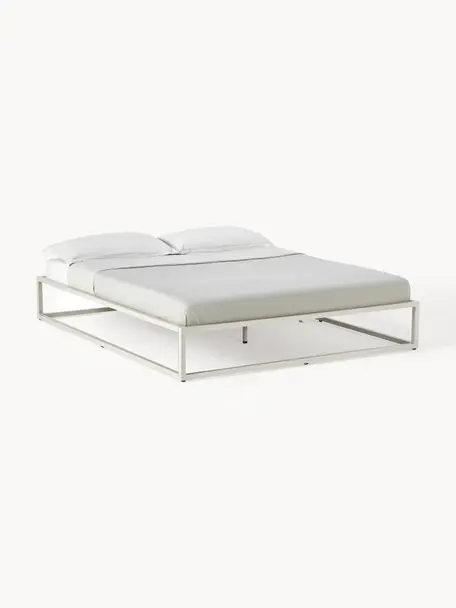 Metalen bed Neptun, Gepoedercoat metaal, Beige, B 180 x L 200 cm