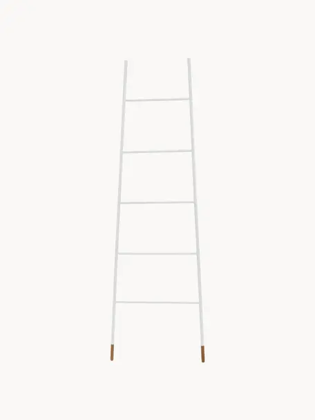 Handtuchleiter Rack Ladder, Füße: Gummibaumholz, naturlacki, Weiß, B 54 x H 175 cm