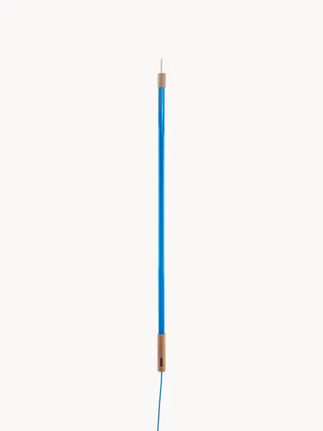 LED-Wandleuchte Linea mit Stecker, Dekor: Holz, Blau, Ø 4 x H 135 cm