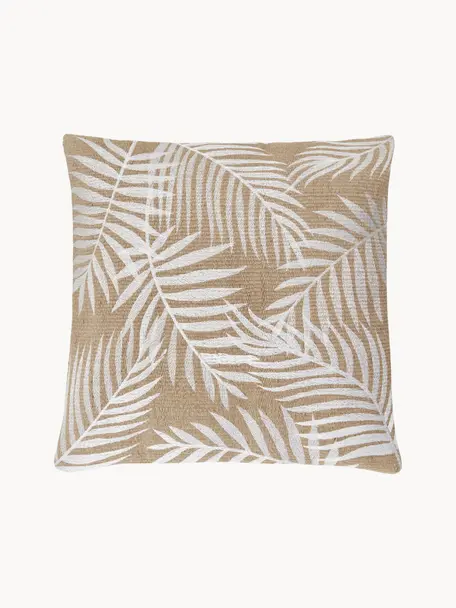 Jutový poťah na vankúš s motívom paliem Danielle, Hnedá, biela, Š 40 x D 40 cm