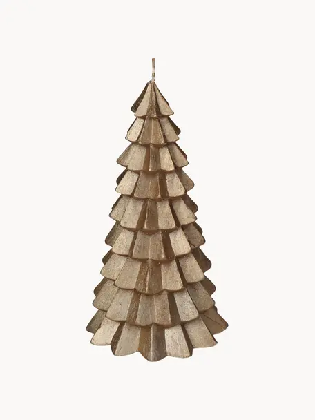 Dekorativní svíčka Tree, Vosk, Zlatá, Ø 10 cm, V 20 cm