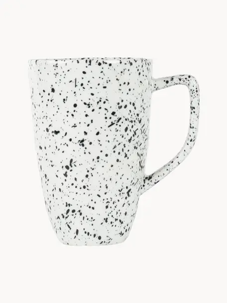 Porzellan-Tassen Poppi, 2 Stück, Porzellan, Weiß, schwarz gesprenkelt, Ø 8 x H 11 cm, 270 ml