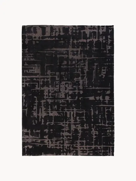 Tappeto con effetto alto-basso Perriers, 100% poliestere, Nero, grigio scuro, Larg. 80 x Lung. 150 cm (taglia XS)