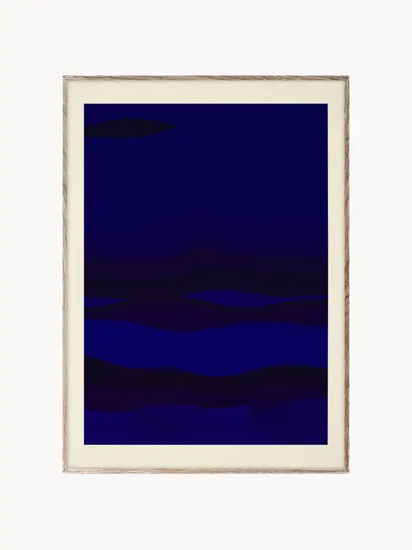 Plakát From Afar, 210g matný papír Hahnemühle, digitální tisk s 10 barvami odolnými vůči UV záření, Tmavě modrá, černá, Š 30 cm, V 40 cm