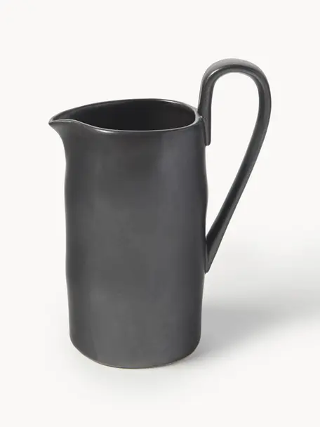 Carafe en grès Flow, 1 L, Grès cérame, Noir, 1 L