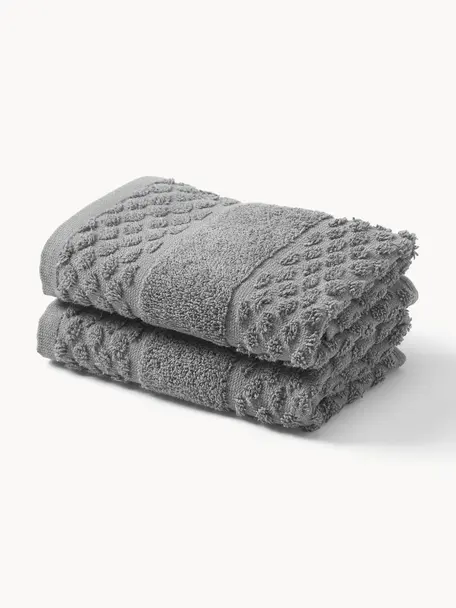 Ręcznik Katharina, różne rozmiary, Ciemny szary, Ręcznik dla gości XS, S 30 x D 30 cm, 2 szt.