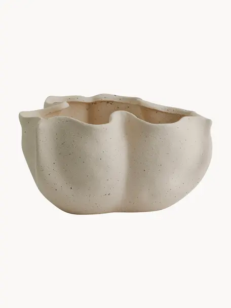 Ciotola decorativa con superficie sabbiata Isabela, Ceramica, Beige chiaro, Ø 24 x Alt. 14 cm