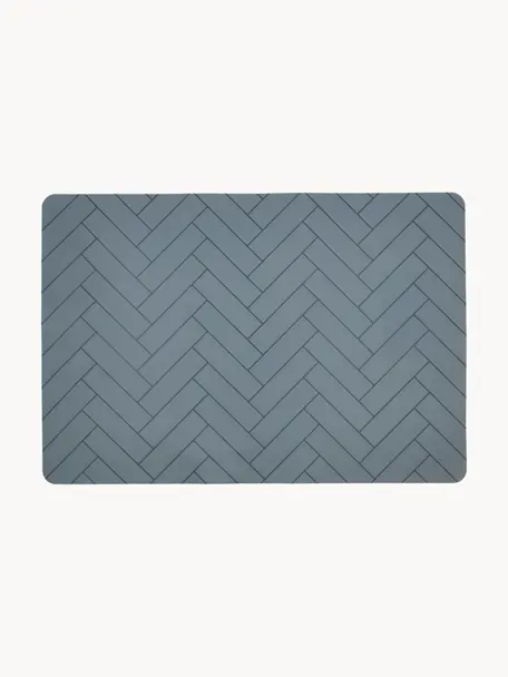 Tovaglietta in silicone Tiles, Silicone, Grigio blu, Larg. 33 x Lung. 48 cm