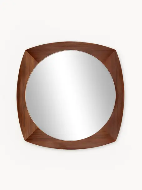 Miroir mural Emory, Bois foncé, larg. 70 x haut. 70 cm