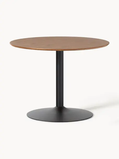 Okrúhly jedálenský stôl Menorca, Orechové drevo, čierna, Ø 100 cm
