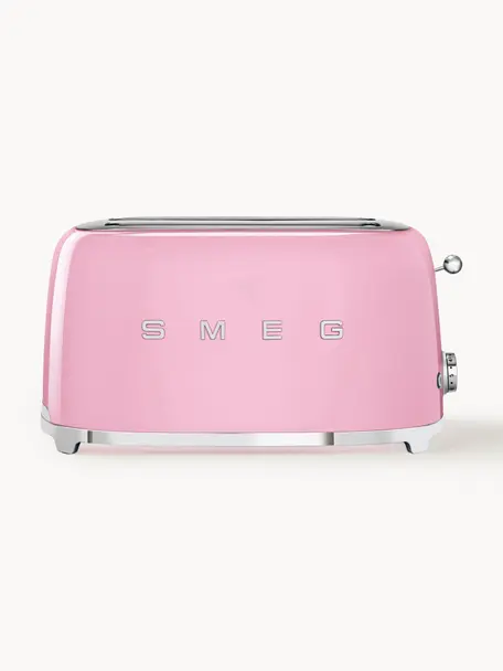 Langschlitztoaster 50's Style, Edelstahl, lackiert, Rosa, glänzend, B 41 x T 21 cm