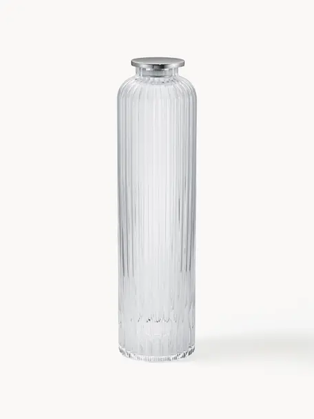 Carafe en cristal avec couvercle Bernadotte, 1,1 L, Transparent, argenté, 1,1 L