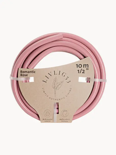 Tuyau d'arrosage Gentle, tailles variées, Plastique PVC recyclé, Vieux rose clair, long. 10 m