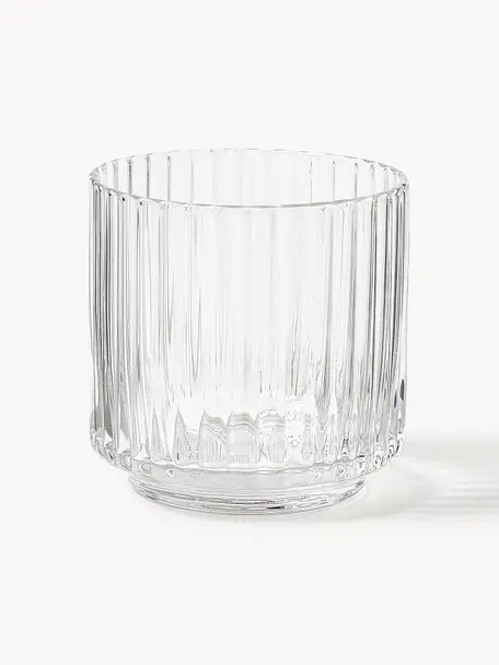 Vasos soplados artesanalmente Aleo, 4 uds., Vidrio sódico-cálcico, Transparente, Ø 8 x Al 8 cm, 320 ml