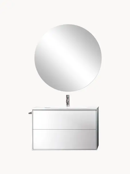 Waschtisch-Set Ago, verschiedene Grössen, 4-tlg., Spiegelfläche: Spiegelglas, Rückseite: ABS-Kunststoff, Weiss, B 81 x H 190 cm