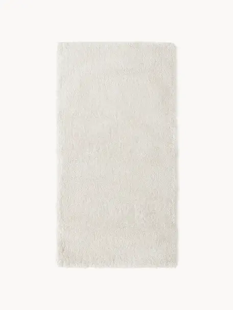 Flauschiger Hochflor-Teppich Leighton, Flor: Mikrofaser (100 % recycel, Off White, B 80 x L 150 cm (Größe XS)