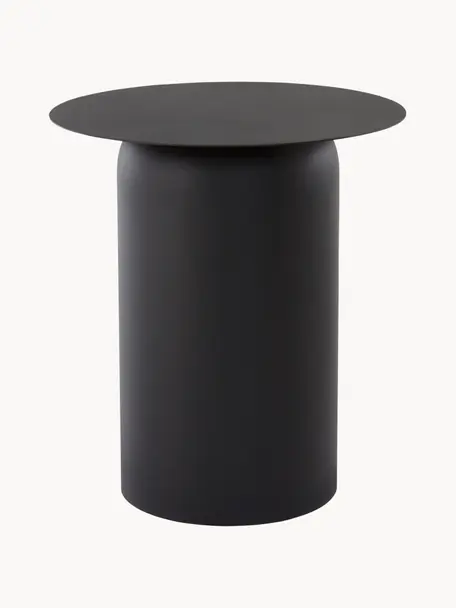 Runder Beistelltisch Zele, Eisen, pulverbeschichtet, Schwarz, Ø 46 x H 51 cm