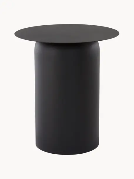 Okrúhly odkladací stolík Zele, Železo, práškový náter, Čierna, Ø 46 x V 51 cm