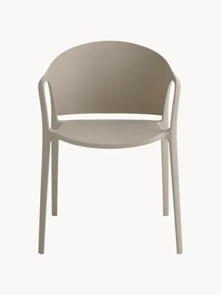 Umělohmotné židle s područkami Monti, 2 ks, Umělá hmota, Béžová, Š 56 cm, H 54 cm