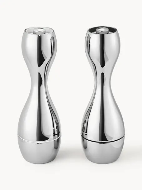 Set saliera e pepiera in acciaio inox Cobra 2 pz, Argentato molto lucido, Ø 7 x Alt. 20 cm