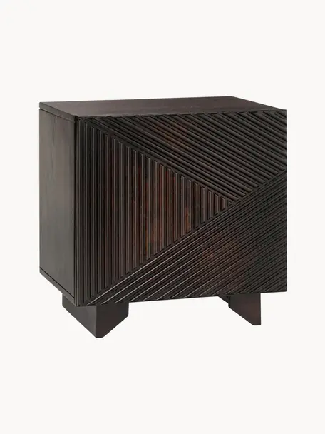 Noční stolek z masivního mangového dřeva Louis, Masivní lakované mangové dřevo, Mangové dřevo, Š 50 cm, V 50 cm