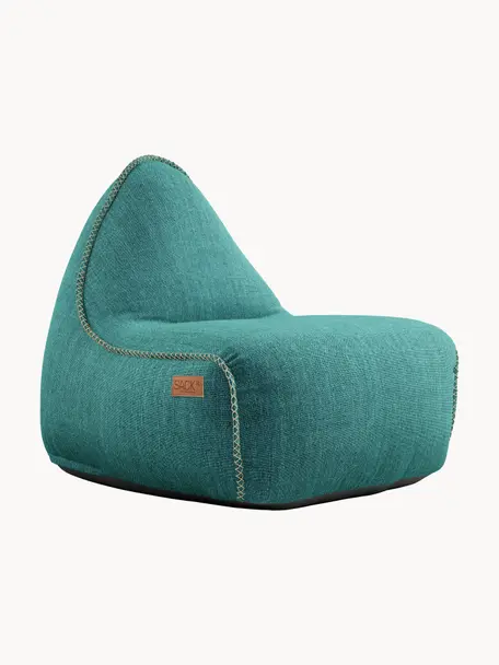 Fauteuil de jardin Cobana, Tissu bleu pétrole, larg. 80 x prof. 96 cm