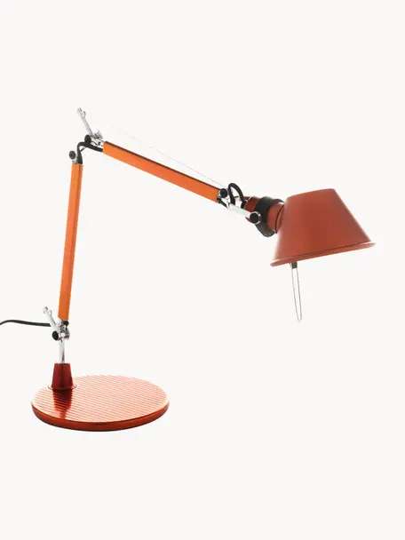Lampe de bureau orientable Tolomeo Micro, Orange, larg. 45 x haut. 37-73 cm