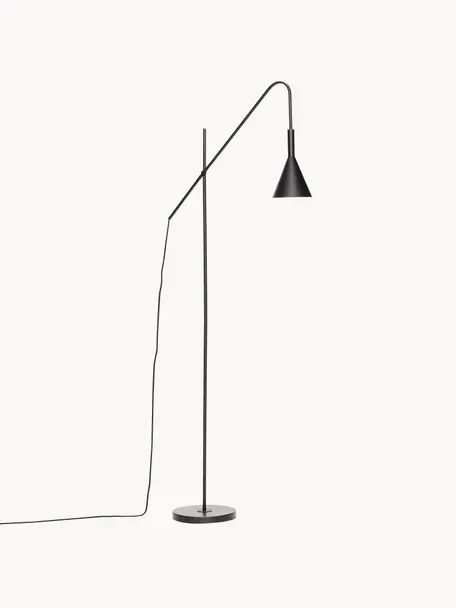 Leeslamp Rope, Lamp: metaal, gecoat, Zwart, H 167 cm