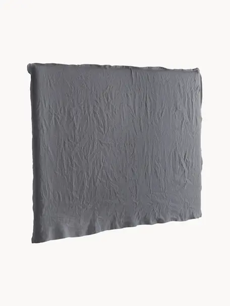 Tête de lit en lin Palma, Tissu gris foncé, larg. 160 x haut. 122 cm