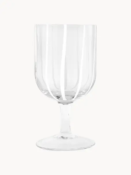 Bicchieri per vino rosso in vetro soffiato 2 pz, Vetro, Trasparente, bianco, Ø 8 x Alt. 15 cm, 350 ml
