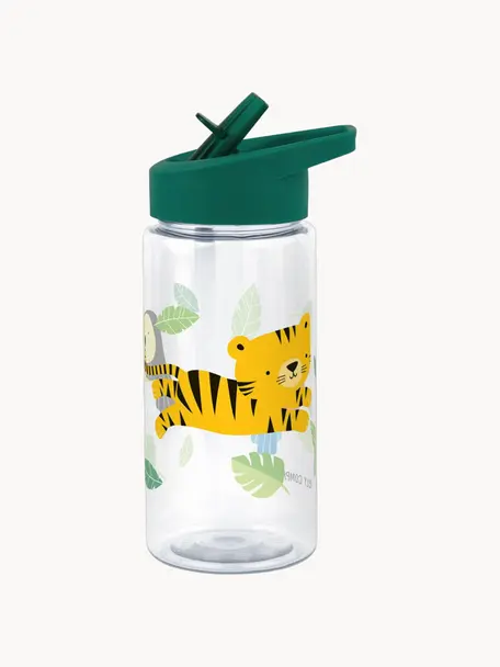 Trinkflasche Jungle Tiger, Kunststoff, Dunkelgrün, Mehrfarbig, 450 ml
