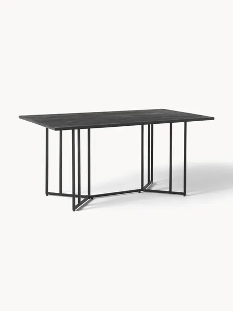 Jídelní stůl z mangového dřeva Luca, v různých velikostech, Mangové dřevo, lakované černou barvou, Š 160 cm, H 90 cm