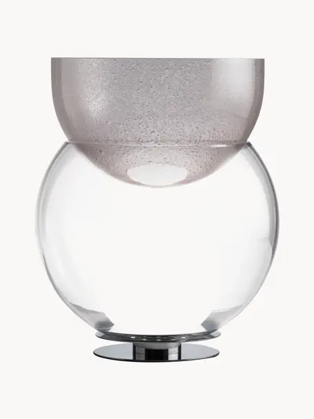 Ręcznie wykonana lampa stołowa Giova, Stelaż: metal chromowany, Transparentny, odcienie srebrnego, Ø 32 x 37 cm