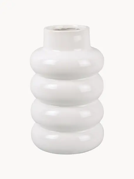 Wazon z ceramiki Bobbly, Ceramika, Biały, Ø 15 x W 24 cm