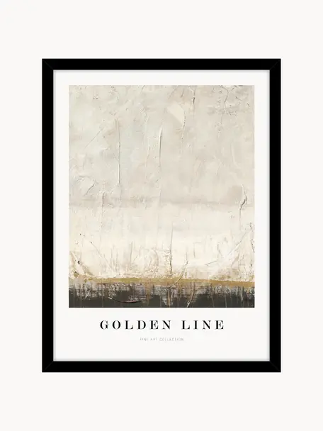 Zarámovaný digitální tisk Golden Line, Bílá, černá, odstíny béžové, Š 30 cm, V 40 cm