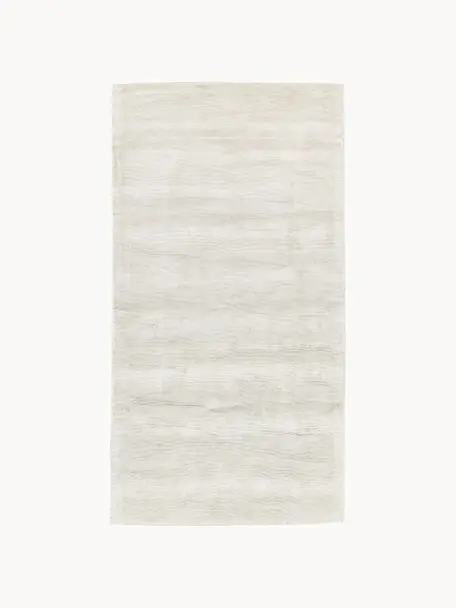 Handgewebter Viskoseteppich Jane, Flor: 100 % Viskose, Off White, B 120 x L 180 cm (Größe S)