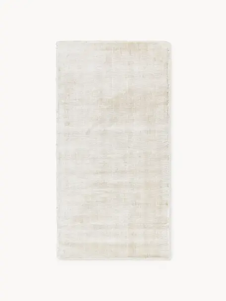 Tapis en viscose tissé main Jane, 100 % viscose, Blanc cassé, larg. 400 x long. 500 cm (taille XXL)