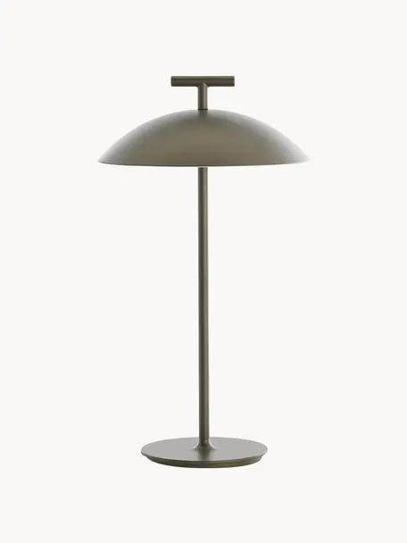 Lampada da tavolo portatile di design a LED dimmerabile Mini Geen-A, Metallo verniciato a polvere, Greige, Ø 20 x Alt. 36 cm