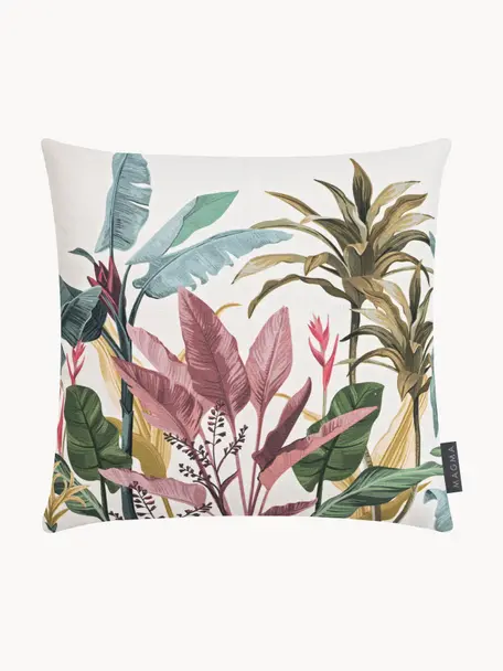 Kussenhoes Vintage Safari met tropische bloemmotieven, 100% katoen, Meerkleurig, B 40 x L 40 cm