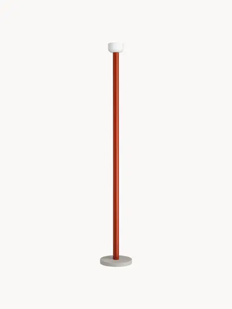Lámpara de pie grande LED regulable Bellhop, Pantalla: vidrio, Estructura: aluminio recubierto, Cable: plástico, Rojo, Al 178 cm
