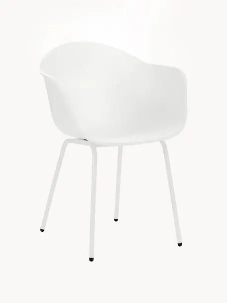 Gartenstuhl Claire, Sitzschale: 65% Kunststoff, 35% Fiber, Beine: Metall, pulverbeschichtet, Weiss, B 60 x T 54 cm